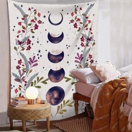 Tapestries Star Sun Moon And Flowers Tapestry Wall Hanging Ancient Hippie Trippy Carpets