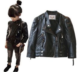 toddler girl leather jacket fashion zip jacket coat for 112years girls kid warm Winter fur inside jacket clothes282n9388925