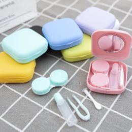 1PC New Lovely Travel Kit Pocket Mini Contact Lens Case Travel Kit Easy Carry Mirror Lenses Box Container