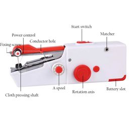 INNE Sewing Machine Portable Mini Hand Needlework Clothes Fabrics Household Electric Quick Repairs DIY Tool Manual Handwork