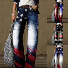 Women's Jeans Breathable Leisure Festival Pants 2024 Fashion Denim Imitation Independence Day Korean Trousers