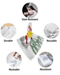 4/6/8pcs Christmas Snowman Snow Scene Table Napkins Cloth Restaurant Table Napkins Wedding Banquet Decor Cloth Napkins