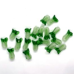 5-10Pcs/Lot Chinese Cabbage Vegetable Beads Glass Products Glass Gasket Loose Beads DIY Jewelry Accessories