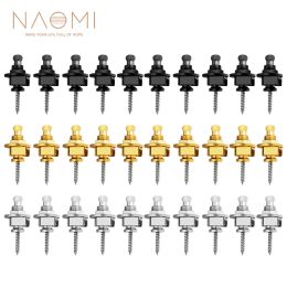 Hanger NAOMI 10pcs Guitar Strap Locks And Buttons Security Quick Release Straplocks Strap Retainer System Guitar Accessories