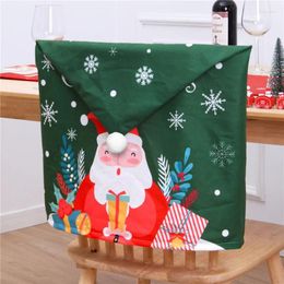 Chair Covers Year Cover Christmas Decorations For Home 2024 Double Sided Printing Xmas Gifts Ornaments Navidad 1PC