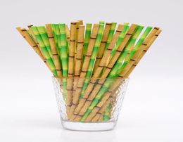 Paper Straws 195cm Disposable Bubble Tea Thick Bamboo Juice Drinking Straw 25pcs lot EcoFriendly Milk Straw Birthday Wedding Par3255350