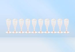 Disposable Dinnerware 20pcs Gold Glitter Plastic Champagne Flutes Cups Toasting Glasses Wedding Baby Shower Party Supplies9281350