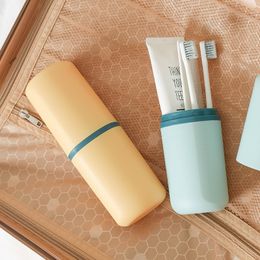 Portable Toothbrush Box Travel Organiser Toothbrush Holder Toothpaste Storage Box Household Bathroom Accessories Mouthwash Cup