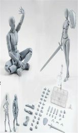 20 MaleFemale Body Kun Doll PVC BodyChan DX Action Play Art Figure Model Drawing for SHF Figurines Miniatures Grey Set Toy 20129404060