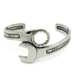 Fashion Silver Tone Metals Tools Wrench Bangle Stainless Steel Biker Bracelet Unique Designer Band Jewellery BB02209B9361375