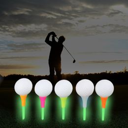 CRESTGOLF Glow in The Dark Golf Tees for Night Sports Fluorescent Rubber Golf Tee Accessories Mixed Colors 24Pcs/Box