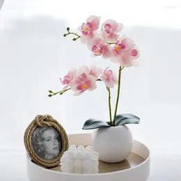 Decorative Flowers Simulated Flower Chinese Style Phalaenopsis Home Decoration Wedding Handheld Desktop