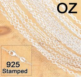 50Pcs 18 20 22 Inch 925 Sterling Silver Jewelry Link Rolo Chains Necklace With Lobster Clasps Women Jewlery Factory Stock3197658