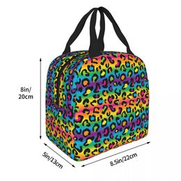 Rainbow Leopard Insulated Lunch Bag High Capacity Lgbt Pride Meal Container Cooler Bag Tote Lunch Box College Outdoor Food Bag