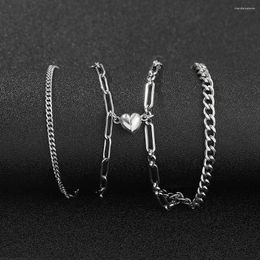 Link Bracelets Cross-border Valentine Stainless Steel Heart-pounding Love Magnet Bracelet Jewellery For Men And Women