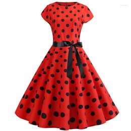 Casual Dresses Polka Dot Amazon Swing Trendy Women's Belt Dress