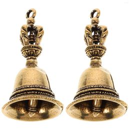 Party Supplies 2Pcs Brass Bell Statues Key Chain Pendants Bag Hanging Ornaments Copper Bells