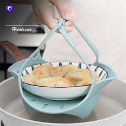 Double Boilers Kitchen Steam Tray Food Grade Non-stick Enlarged Handle Hook Design Steamed Bun Home Tool Steamer Basket Heat-resistant