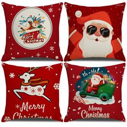 Pillow Christmas Cover 45 Pillowcase Sofa Cases Cotton Covers Home Decoration 2024 Xmas Decor For