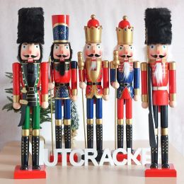 120cm 4ft giant nutcracker Christmas wood crafts props figurines life size nutcracker soldier for outdoor Christmas decoration