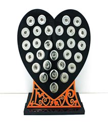 Brand New 18mm Snap Button Display Stands Fashion Black Acrylic Heart With Letter Interchangeable Jewelry Display Board9990801