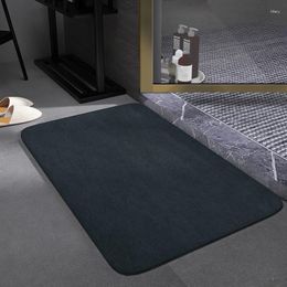 Bath Mats Luxury Solid Bathroom Mat Quick Dry Super Absorbent Anti-Slip Rug Carpet Toilet Door Non Slip Shower Floor Pad