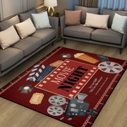 Vintage Cinema Home Movie Theatre Modern Area Rugs Soft Floor Mat Non-Slip Carpets Indoor Decorative Living Room Bedroom Doormat