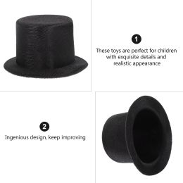 4Pcs Mini Cylinder Hats Small Top Hat Decorative Snowman Hat Cap for DIY Crafts Christmas Decoration