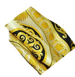 FashionFamous Style 100 Silk Scarves For Woman and Men Solid Colour Gold Black Neck Print Soft Fashion Shawl Women Silk Scarf Squ5021899