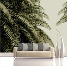 Wallpapers Milofi Mediaeval Hand Painted Tropical Jungle Leaves Background Wall Decoration Painting