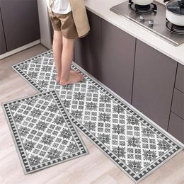 Carpets Kitchen Carpet Geometric Striped Print Entrance Doormat For Bedroom Waterproof Bathroom Toilet Non-Slip Home Decor Foot Mat