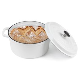 Enamelled Cast Aluminium Dutch Oven With Lid 4.7L Nonstick Braised Pot Casserole Dish Enamel Coating For All Heat Source 9.5Inch