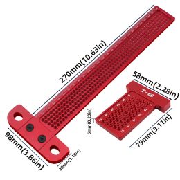 Woodworking Scribe 60-260mm T-type Ruler Hole Scribing Ruler Aluminum Alloy Line Drawing Marking Gauge Measuring Tools Carpentry
