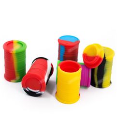FDA 10 pieces 11mL Silicone Containers Nonstick Silicone Jars Dabs drum design Wax Containers Silicone Wax Boxes and Oil Container6669362