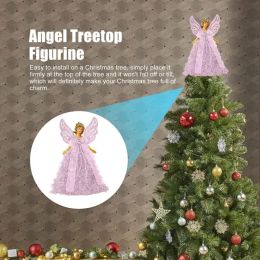 Christmas Angel Pendant Hanging Angels Christmas Tree Ornaments Xmas Tree White/Pink/gold Angel Topper With Wings gift for kids