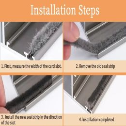 10M Aluminium Sliding Door Window Brush Seal Strip Weatherstrip Draught Excluder Dustproof Card Slot Sealing Tape Door Gasket