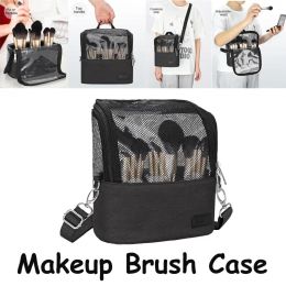 Kits Waterproof Makeup Case Makeup Brush Case Makeup Brush Holder With Shoulder Strap And Adjustable Divider Makeup Brush Organiser