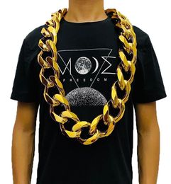 Chains Fake Big Gold Chain Men Domineering HipHop Gothic Christmas Gift Plastic Performance Props Local Nouveau Riche Jewelry4963725