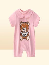 Newborn Baby Clothes Unisex Short-sleeved Cotton Little Print BearNew Born Baby Boy Girl Romper Jumpsuit4755966