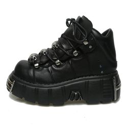 Boots Fashion Casual New Rock Female Chunky Shoes Metal Decoration Motorcycle Boots1487292