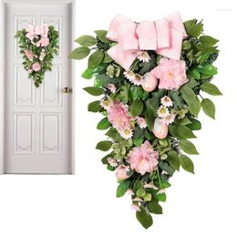 Decorative Flowers Easter Wreath Spring Front Door Decor Holiday Flower Hangings Farmhouse Rustic