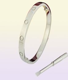 Men bracelet luxury love bangle for women designer fashion stainless steel famous Jewellery plated silver rose couple 4 diamonds scr6708993