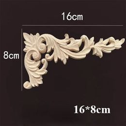 Natural Floral Wood Carved Crafts New Unique Multi-styles Wooden Figurines Crafts Corner Appliques Frame Wall Door Decoration