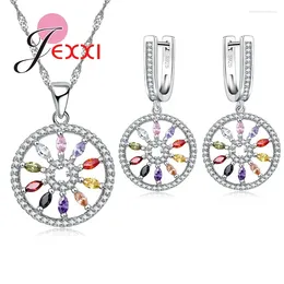 Necklace Earrings Set Exquisite Fashion 925 Sterling Silver Wedding Engagement For Woman Brand Mixed Cubic Zircon Crystal