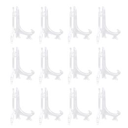 12 Pcs Tabletop Easels Painting Photo Frame Stand Picture Holder Shelf Dish Rack Plate Display Tea Cake Plastic