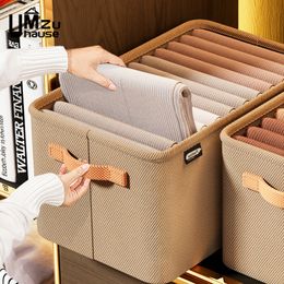 Clothes Basket with Handle Metal Frame Box Pants Toys Book Storage Blanket Big Holder Collapsible Wardrobe Bin Closet Organisers