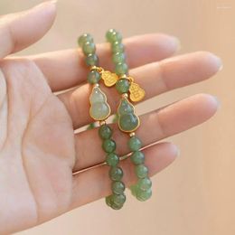 Charm Bracelets Rope Hand Chain Retro Handmade Craft Personality Jade Gourd Bracelet Women Bead