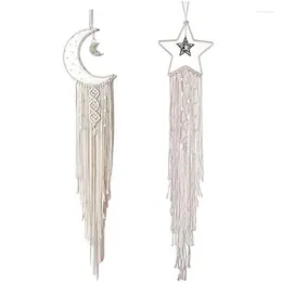 Decorative Figurines Promotion! 2Pcs Moon Dream Catchers Star Lighted Boho Catcher Kit Room Decor For Teen Girls Home Gifts Gir