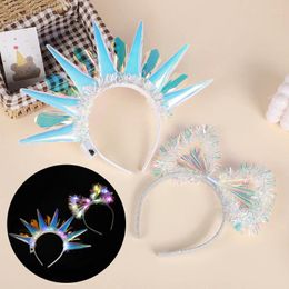 Party Decoration Light Up Headband LED Crown Glow Headbands Flashing Goddess Hair Band Nightclub Rave Accessories For Women And Girls