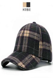 Women and Men Winter Outdoors Warm Felt Peaked Caps Dad Casual Thick Casquette Adult Plaid Wool Baseball Hats 5562cm 2201116540661